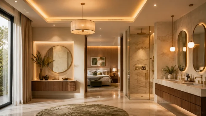 False Ceiling, Lighting & Bathrooms